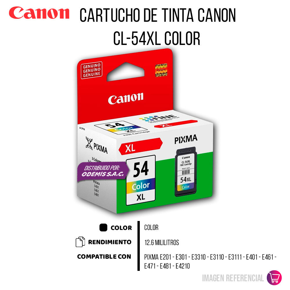 Tinta Canon Cl-54XL Color 12.6ml E201, E301 Original