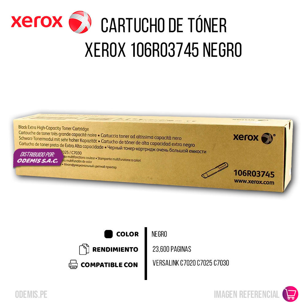 Toner Xerox 106R03745 Black 23600 Pág. C7030 Original