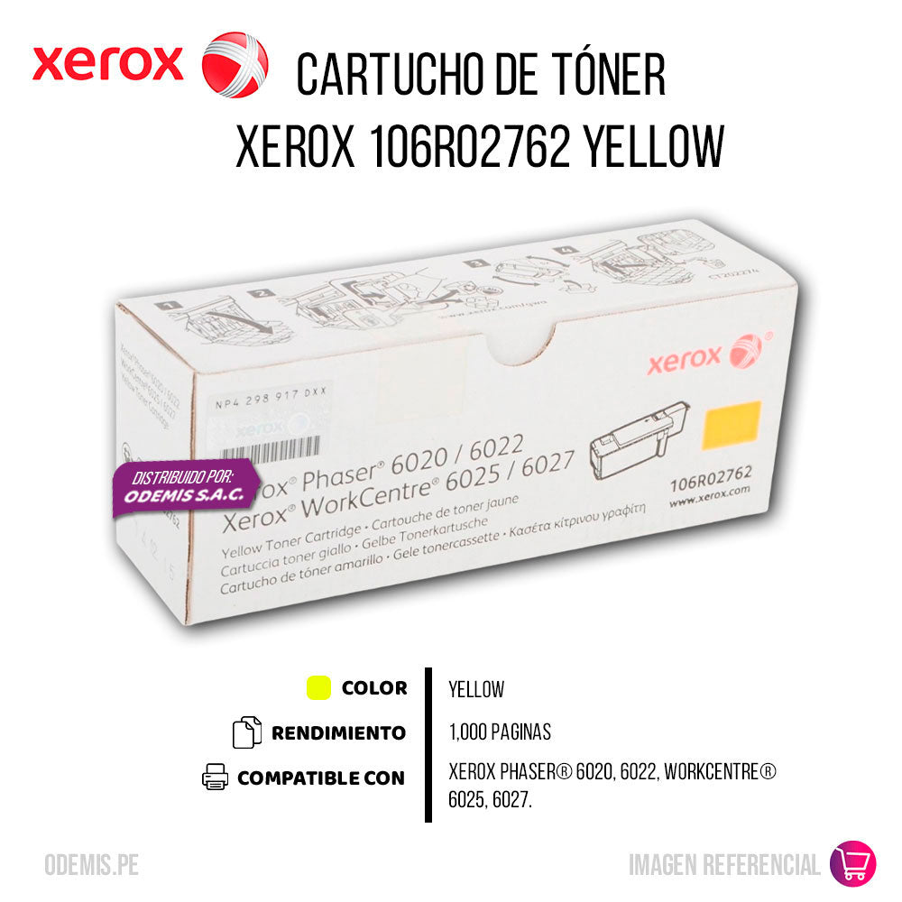 Toner Xerox 106R02762 Yellow 1K Pág. 6020 Original