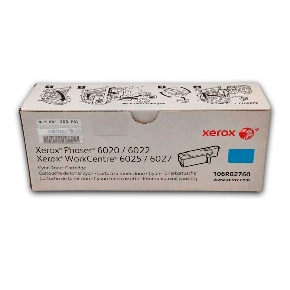Toner Xerox 106R02760 Cyan 1K Pág. 6020 Original