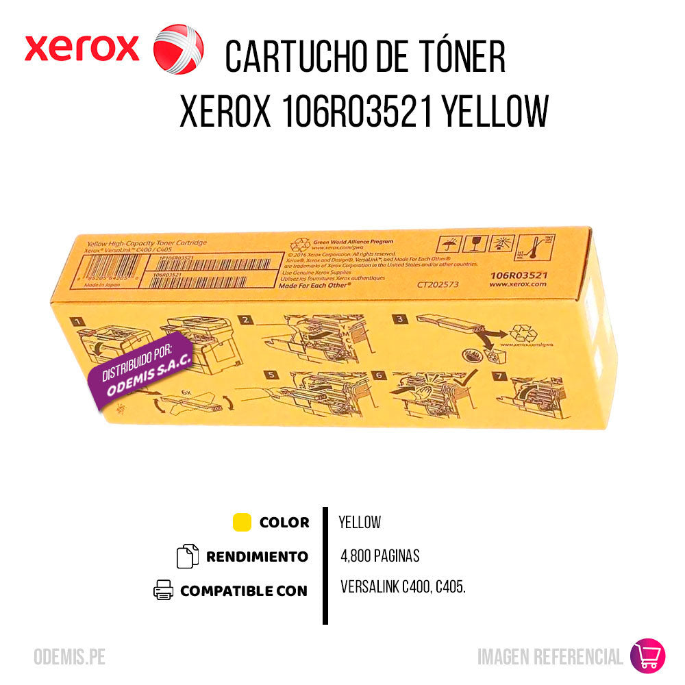 Toner Xerox 106R03521 Yellow 4800 Pág. C405 Original