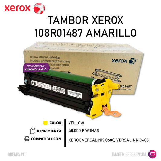Tambor Xerox 108R01487 Amarillo 40K Pág. C600, C605 Original