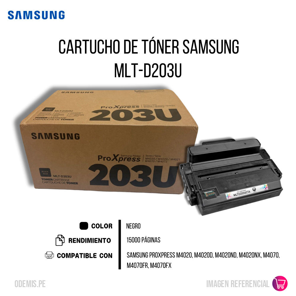 Toner Samsung Mlt-D203U Negro 15K Pág. SL-M4020 Original