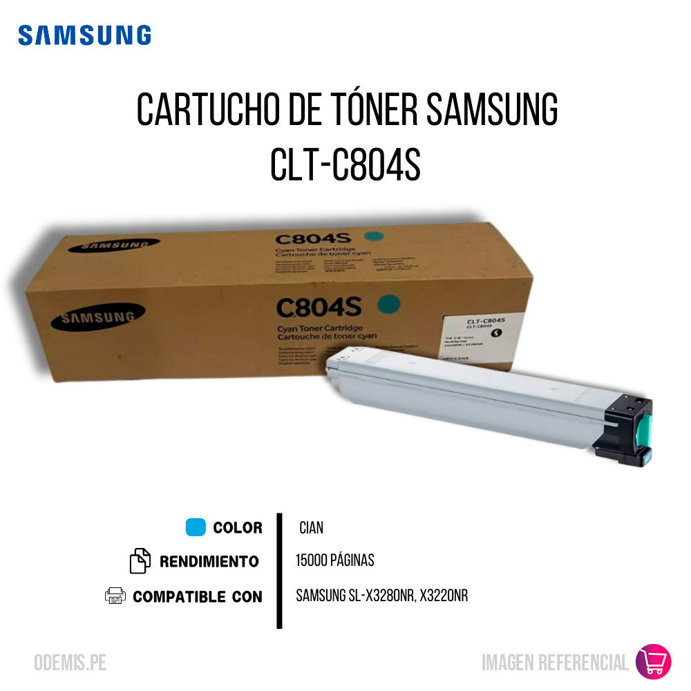 Toner Samsung Clt-C804S Cyan 15K Pág. Sl-X3280Nr Original
