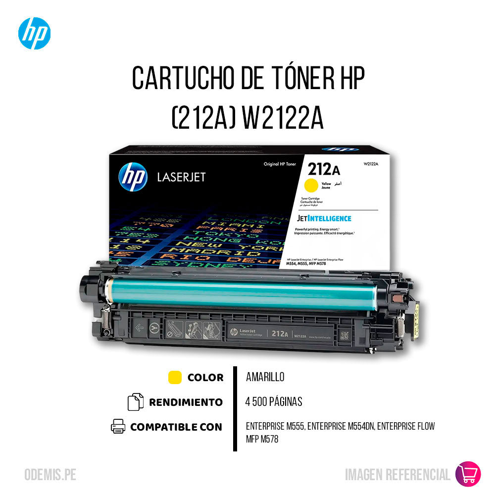 Toner Hp 212A Yellow W2122A 4500 Pág. M555 Original