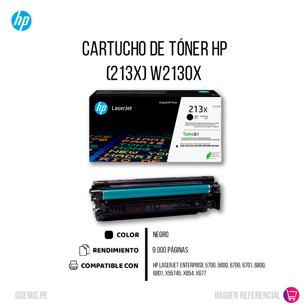Toner Hp 213X Black W2130X 9K Pág. 5700, 5800 Original