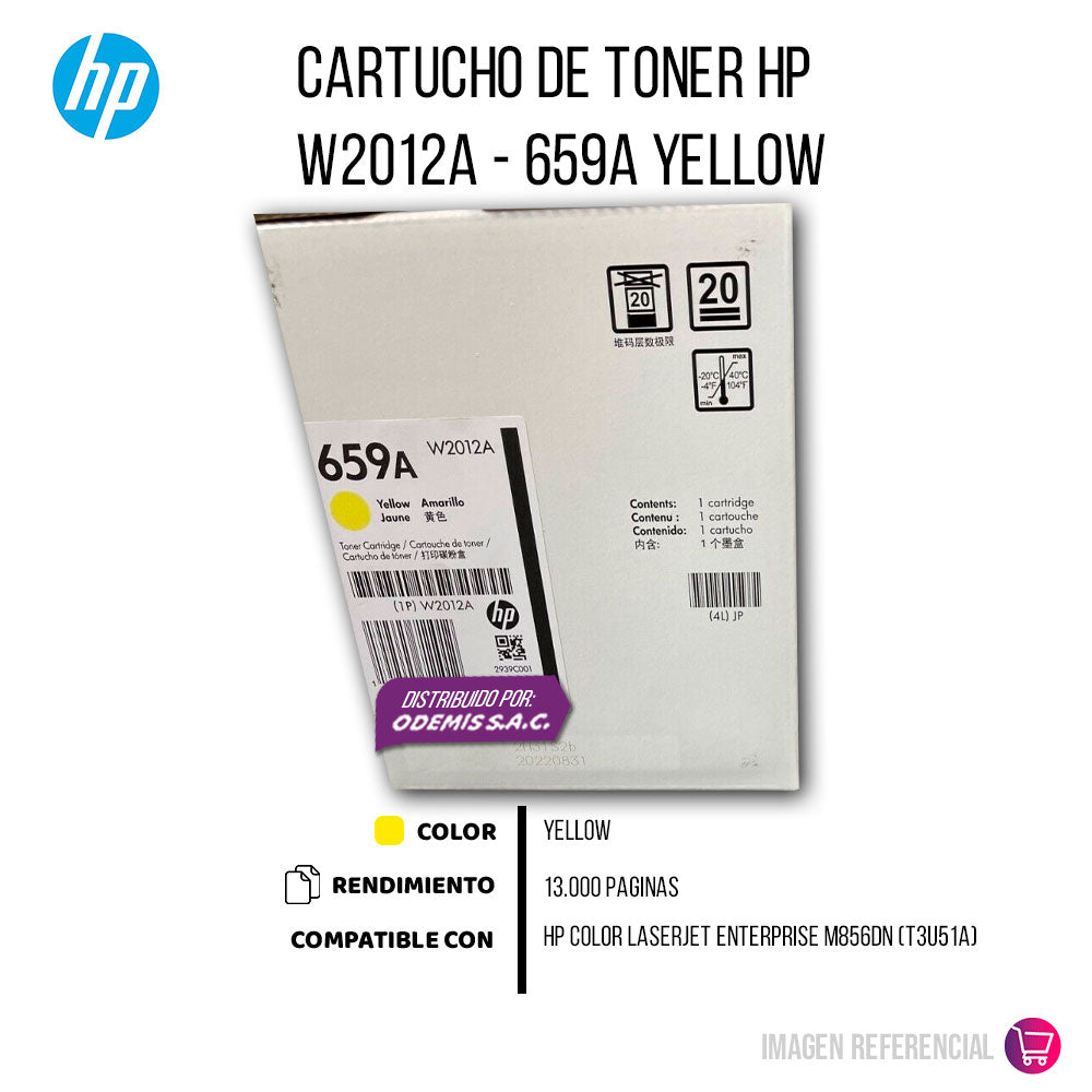 Toner Hp 659A Yellow W2012A 13K Pág. M856dn Original
