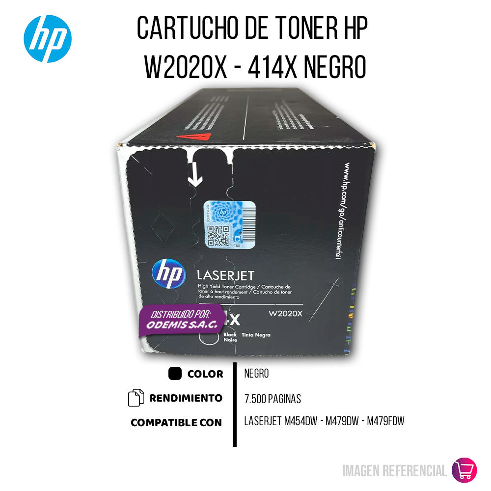 Toner Hp 414X Black W2020X 7500 Pág. M454dw Original