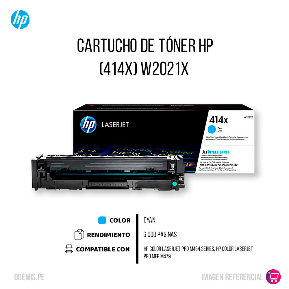 Toner Hp 414X Cyan W2021X 6K Pág. M454dw Original