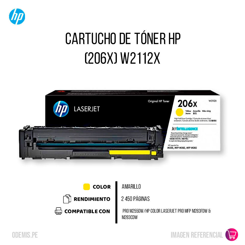 Toner Hp 206X Yellow W2112X 2.450 Pág. M255 Original