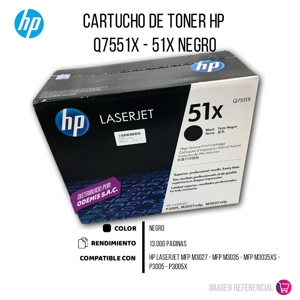 Toner Hp Q7551X (51X) L.J. P3005X Negro