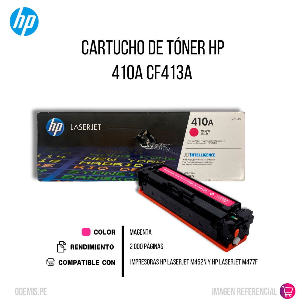 Toner Hp 410A Magenta CF413A 23K Pág. M452n Original