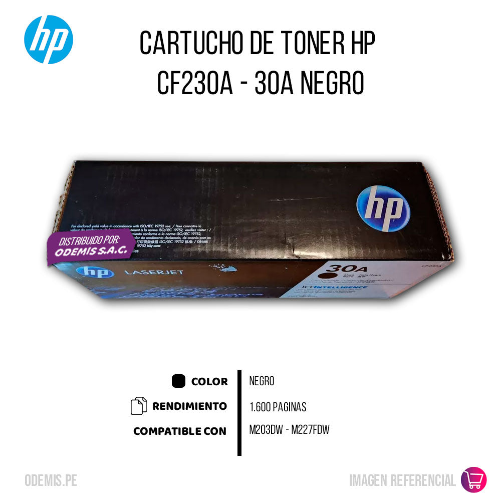 Toner Hp 30A Negro Cf230A 1,600 Pág. M227 Original