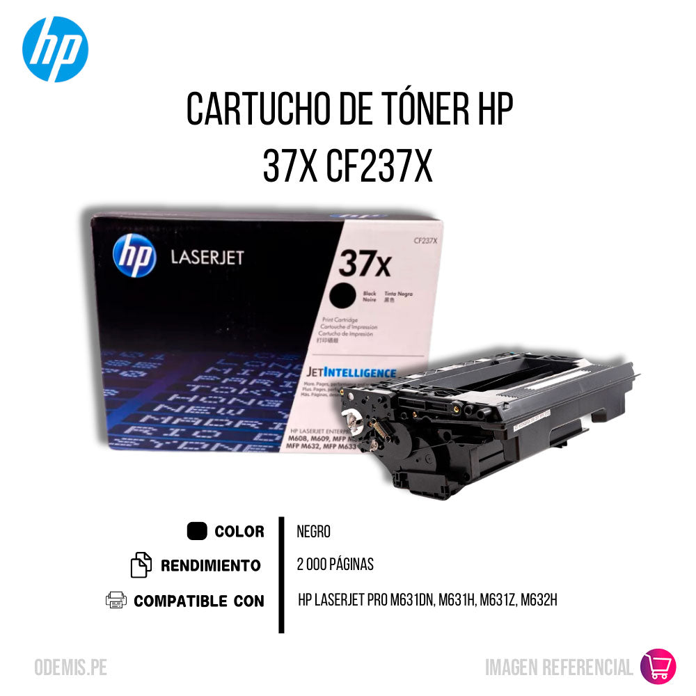 Toner Hp 37X Negro Cf237X 25,000 Pág. M631dn Original
