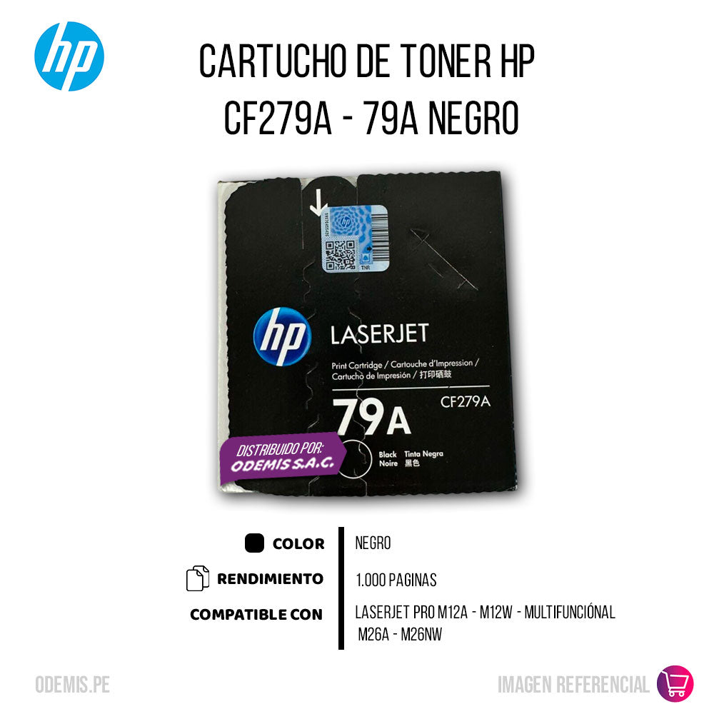 Toner Hp 79A Negro Cf279A 1,000 Pág. M12W Original