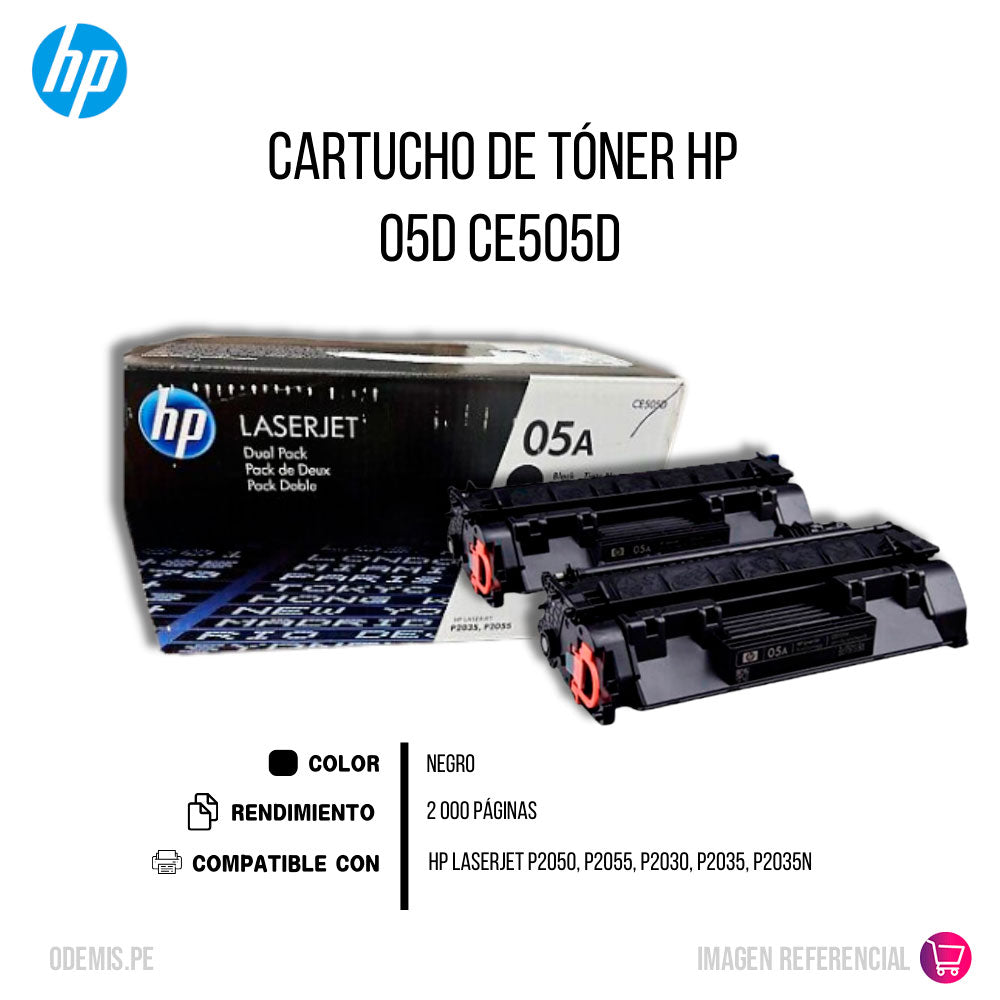 Toner Hp 05D Negro Ce505D 2,300 Pág. P2050 Original