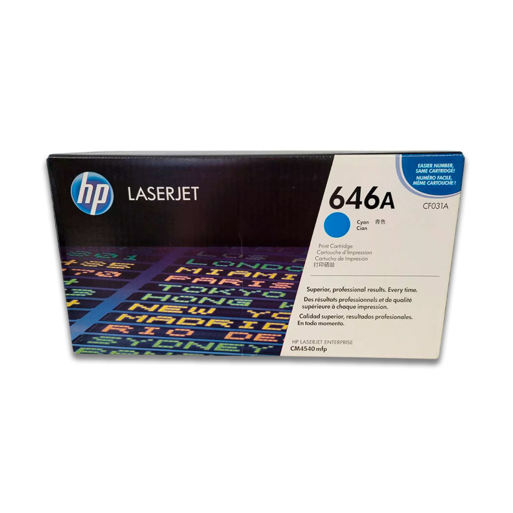 Toner Hp 646A Cyan CF031A 12.5K Pág. CM4540 Original