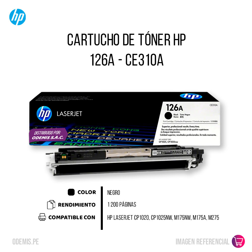 Toner Hp 126A Negro Ce310A 1,200 Pág. CP1020 Original
