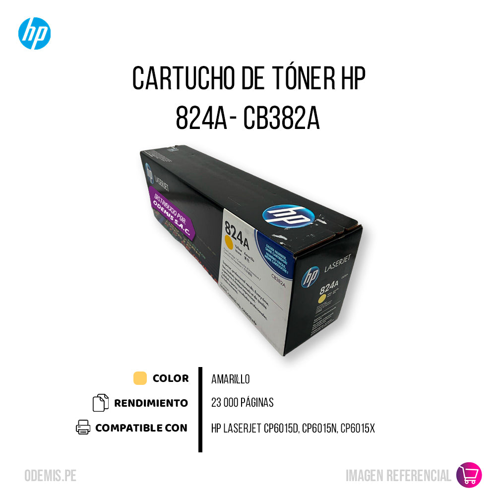 Toner Hp 824A Yellow Cb382A 21K Pág. CP6015d Original