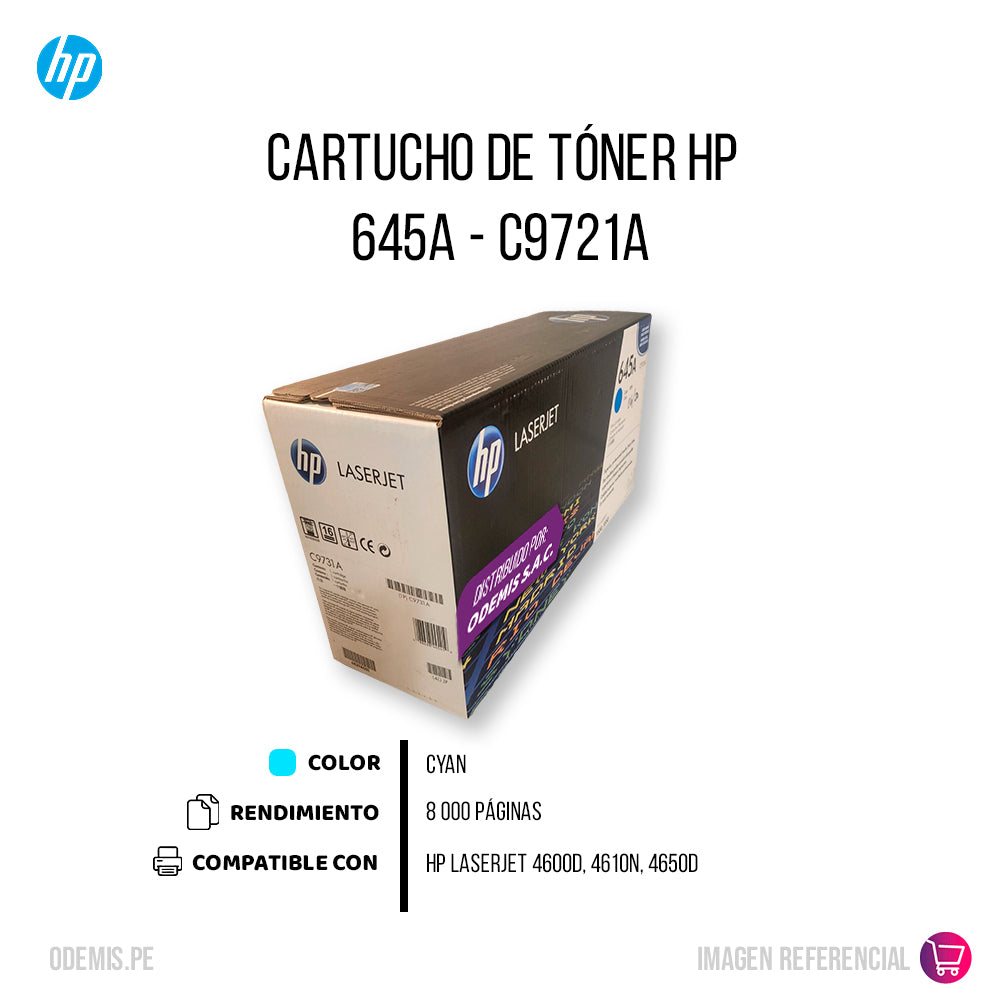 Toner Hp 645A Cyan C9731A 12K Pág. 5500 Original