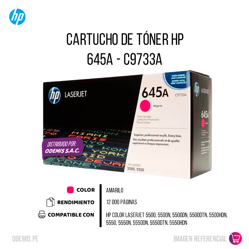 Toner Hp 645A Magenta C9733A 12K Pág. 5500 Original