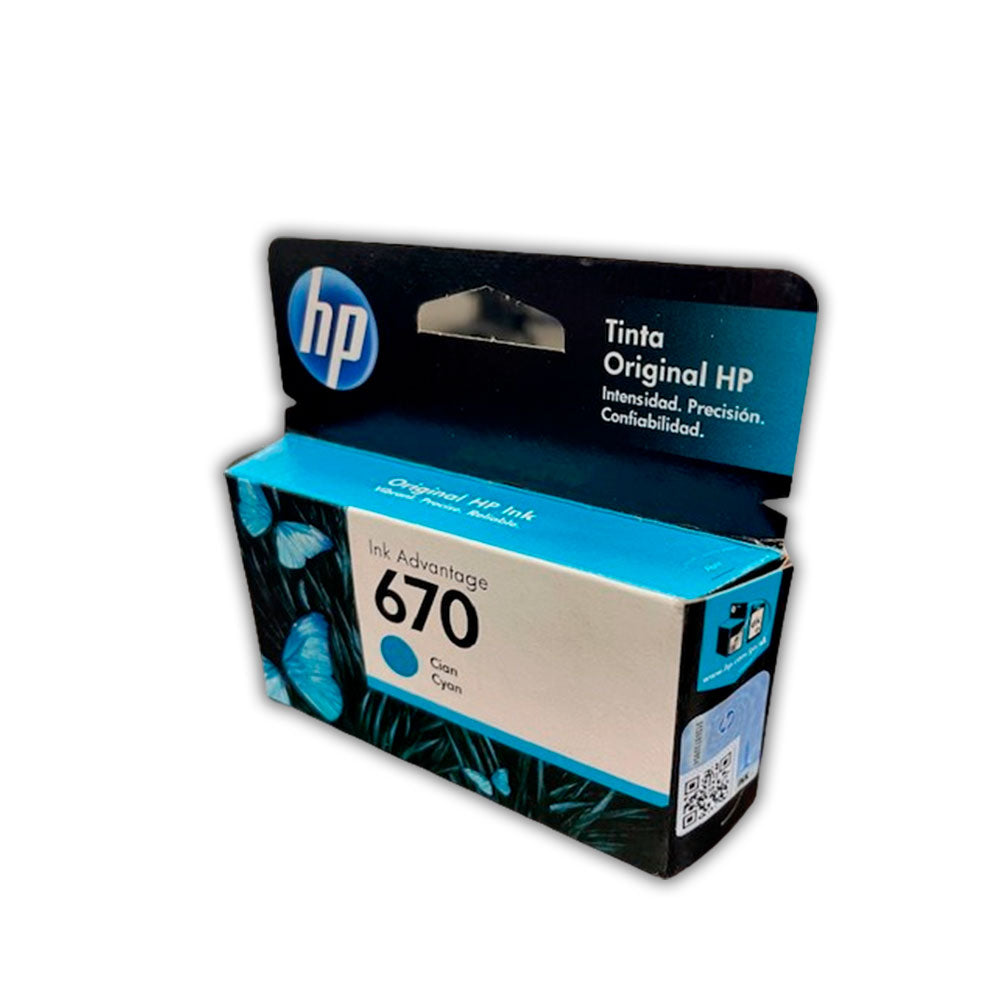 Tinta Hp 670 Cyan Cz114Al 300 Pág. 3525 Original