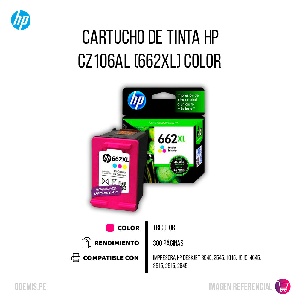 Tinta Hp 662Xl Color Cz106Al 330 Pág. 1015 Original