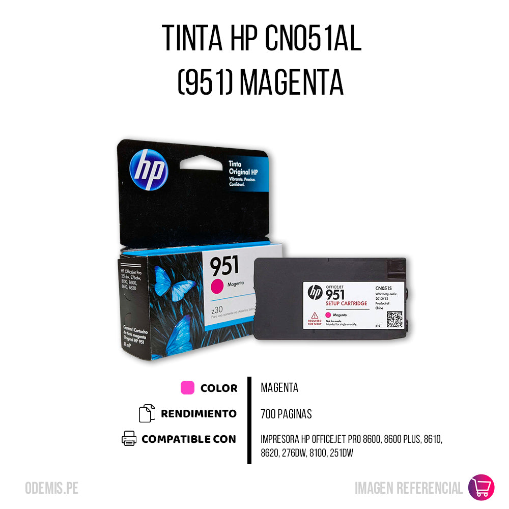 Tinta Hp Cn051Al (951) Magenta (700 Pag)