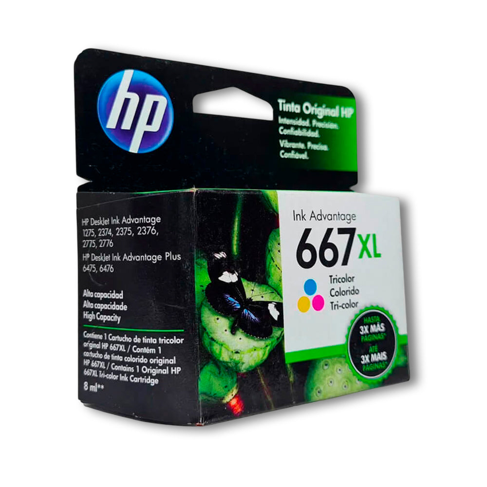 Tinta Hp 667Xl Color 3Ym80Al 330 Pág. 6000 Original