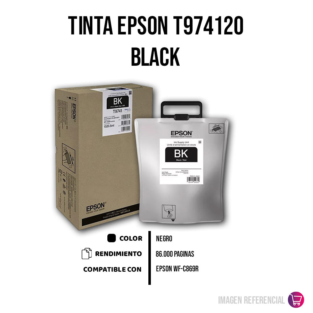 Tinta Epson T974120 Black 86K Pág. WF-C869R Original