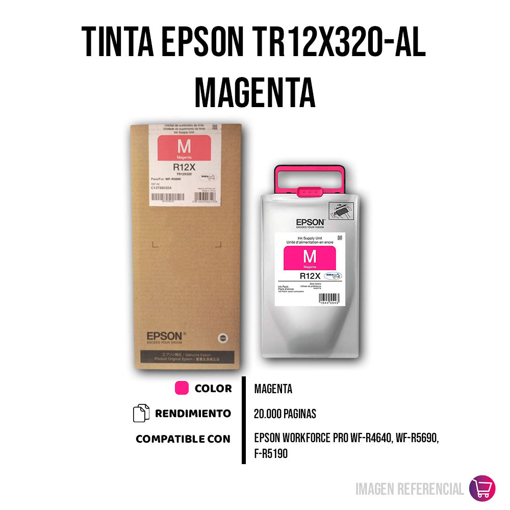 Tinta Epson Tr12X320-Al Magenta 20K Pág. WF-R4640 Original