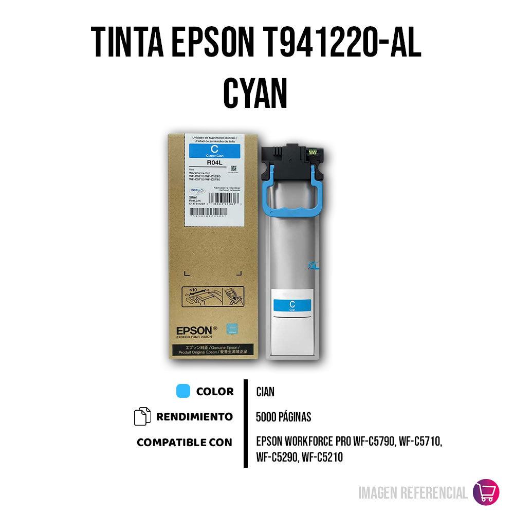 Tinta Epson T941220-Al Cyan 5000 Pág. WF-C5790 Original