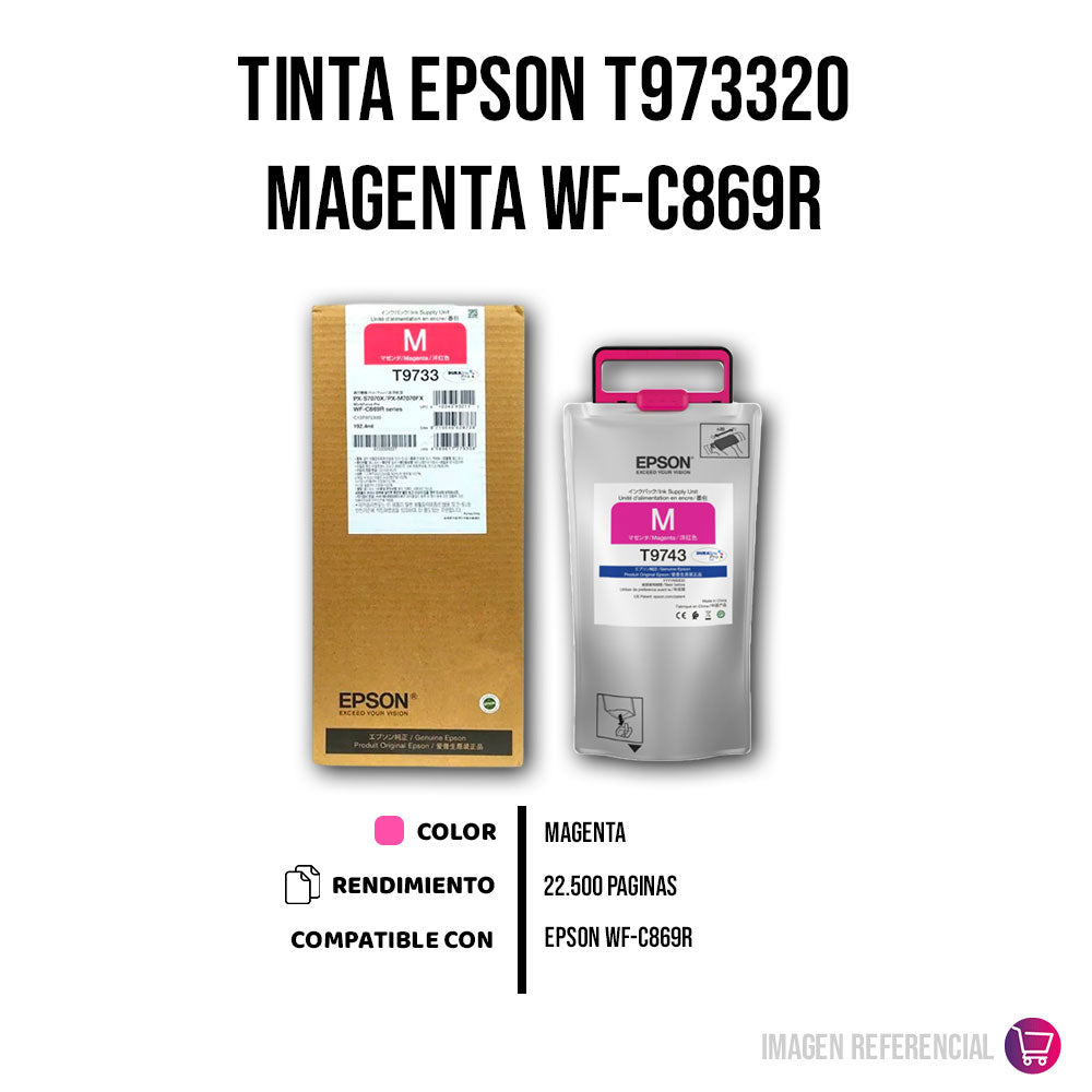 Tinta Epson T973320 Magenta 22,5K Pág. WF-C869R Original