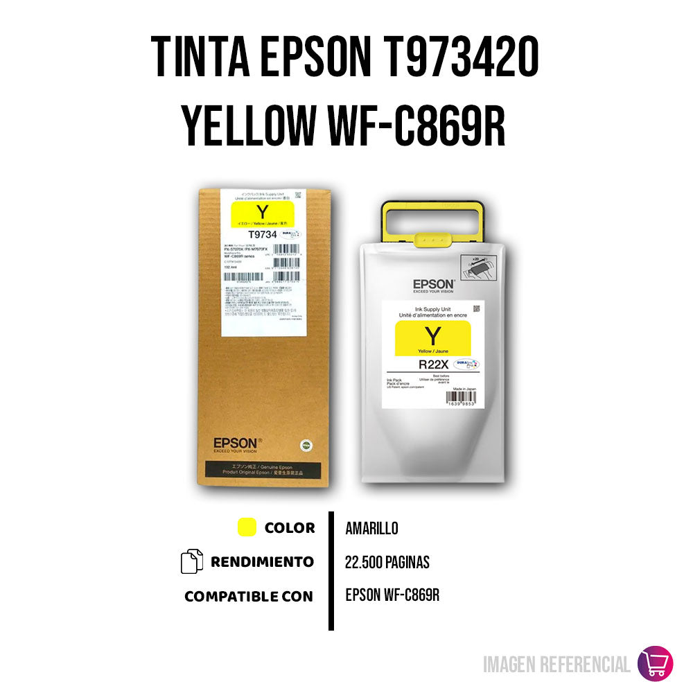Tinta Epson T973420 Yellow 22.5K Pág. WF-C869 Original