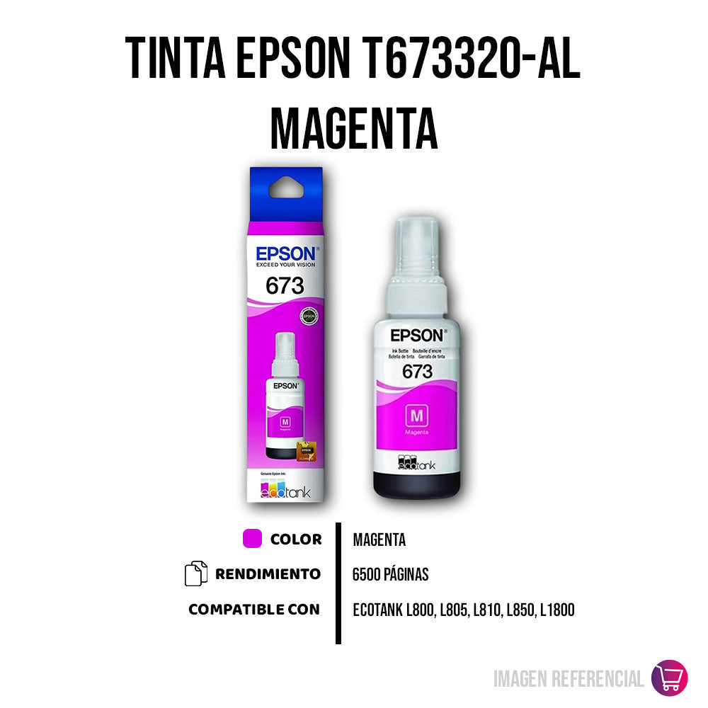 Tinta Epson T673320-Al Magenta 70ML L800 Original