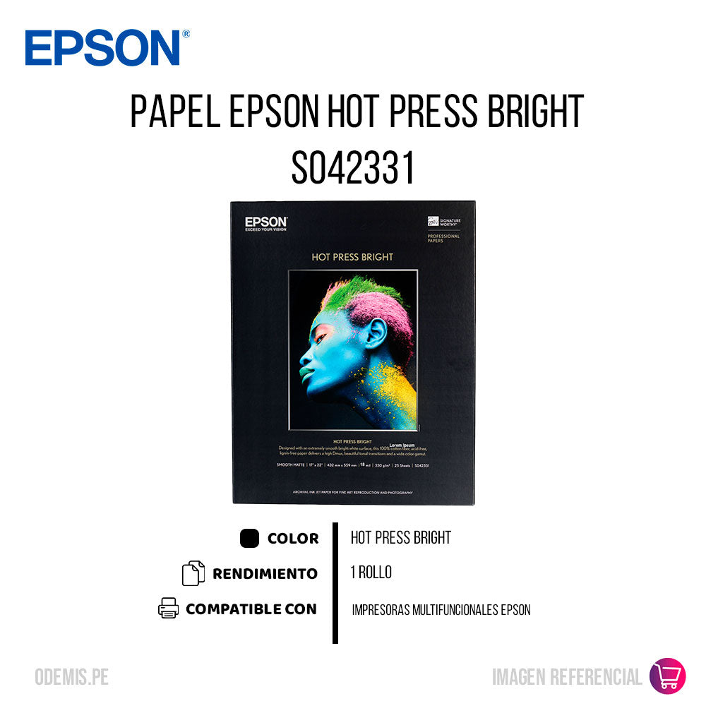 Papel Epson S042331 Hot Press Bright 1 rollo Original