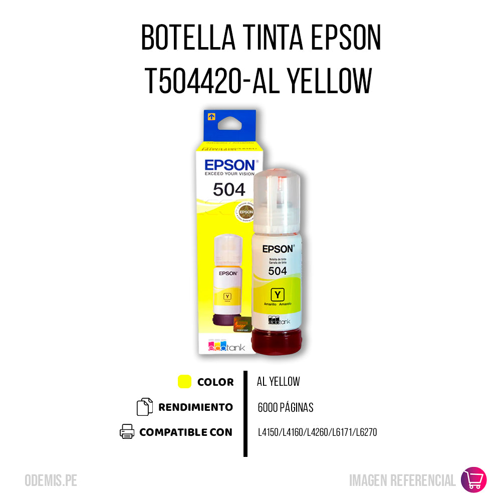 Tinta Epson T504420-Al Yellow 70ML L4150 Original