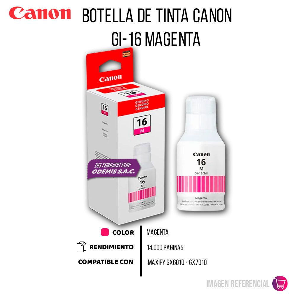 Tinta Canon Gi-16 M Magenta 135ML GX6010 Original