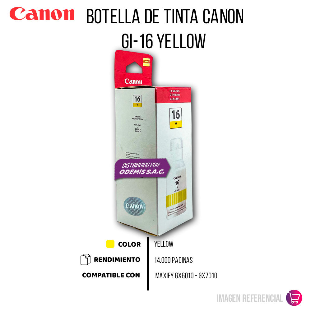 Tinta Canon Gi-16 Y Yellow 135ML GX6010 Original