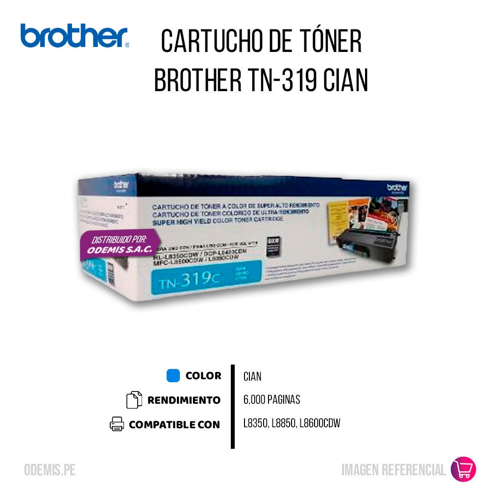 Toner Brother Tn319C Cyan 6K Pág. L8350 Original