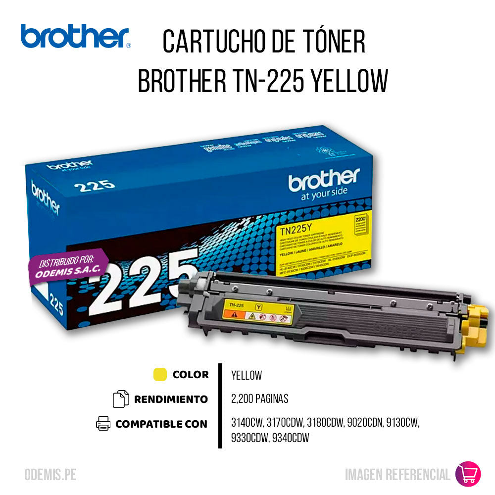 Toner Brother Tn225Y Yellow 2,200 Pág. l3270cdw Original