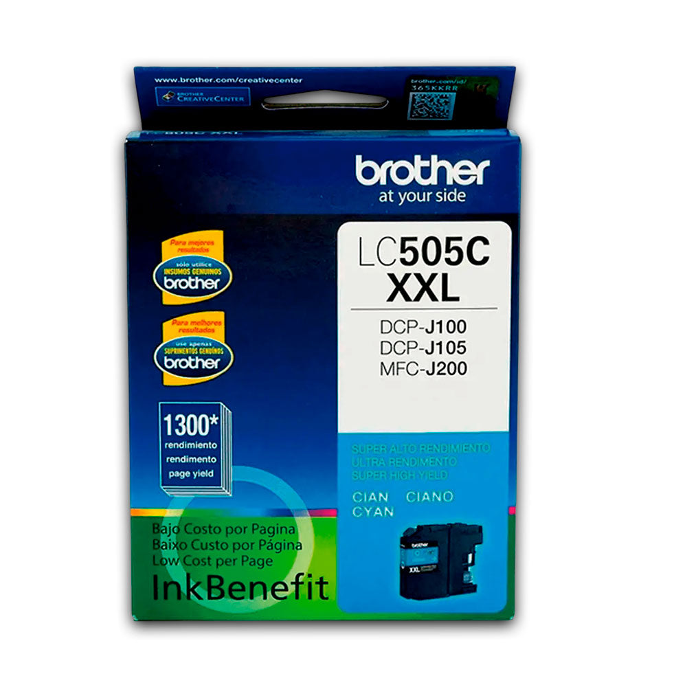 Tinta Brother Lc-505C Cian 1300 Pág. DCP-J100 Original