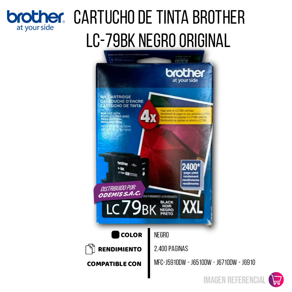 Tinta Brother Lc-79Bk Black 2400 Pág. MFC-J5910DW Original