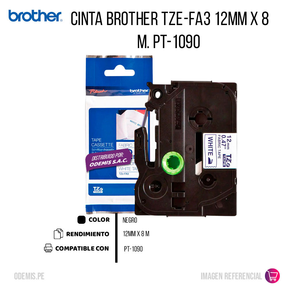 Cinta Brother Tze-fa3 12mm x 8 M. PT-1090 Original