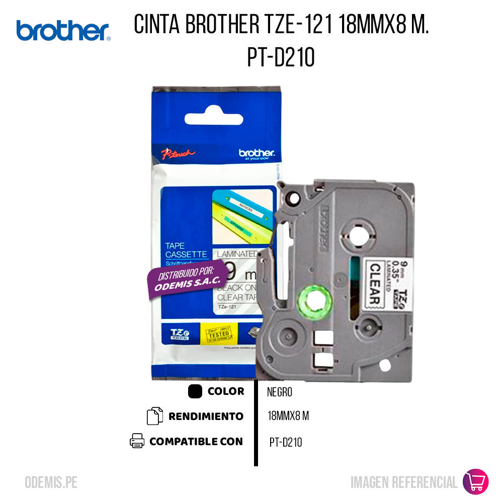 Cinta Brother Tze-121 18MMx8 M. PT-D210 Original