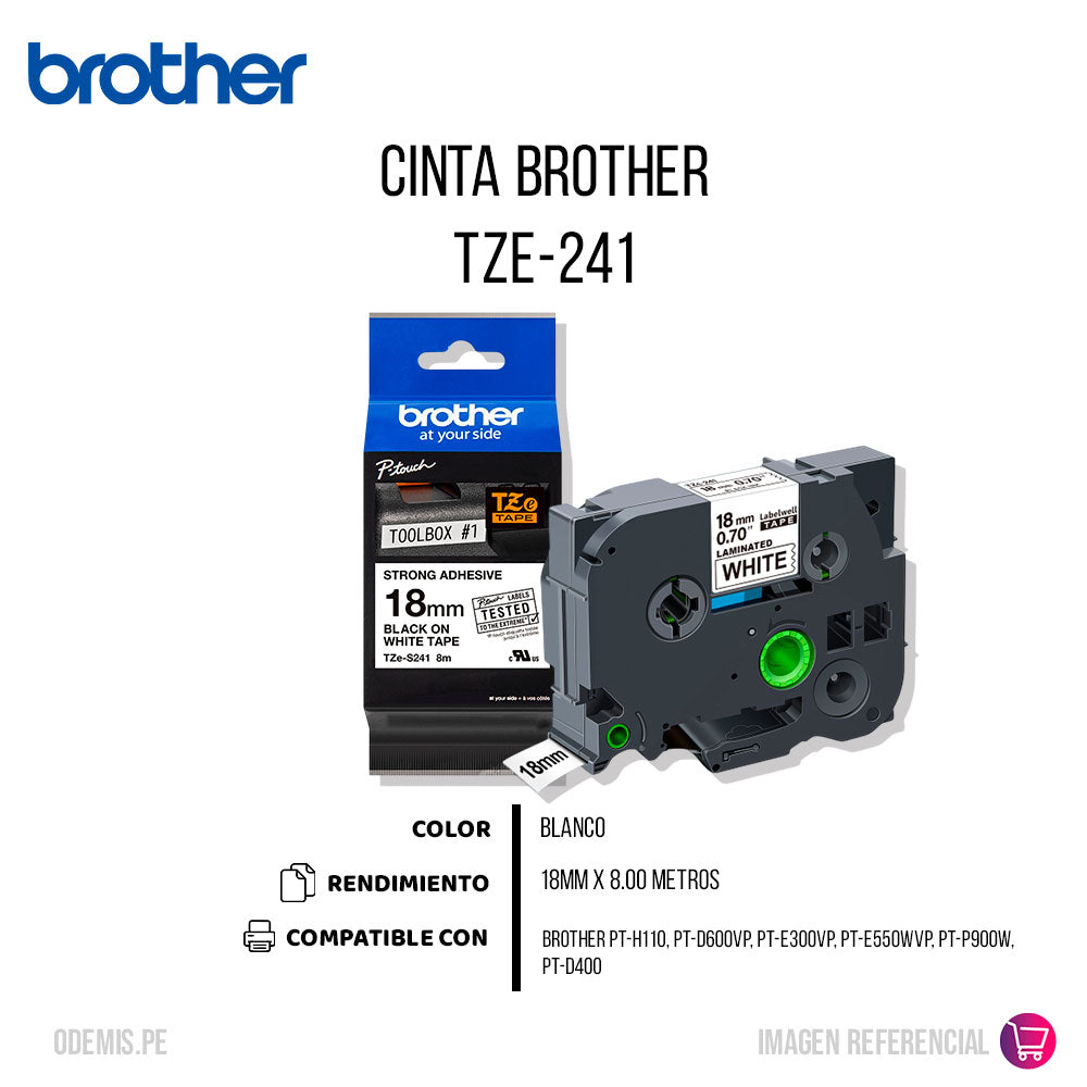 Cinta Brother Tze-241 18mm x 8,00 M. PT-H110 Original