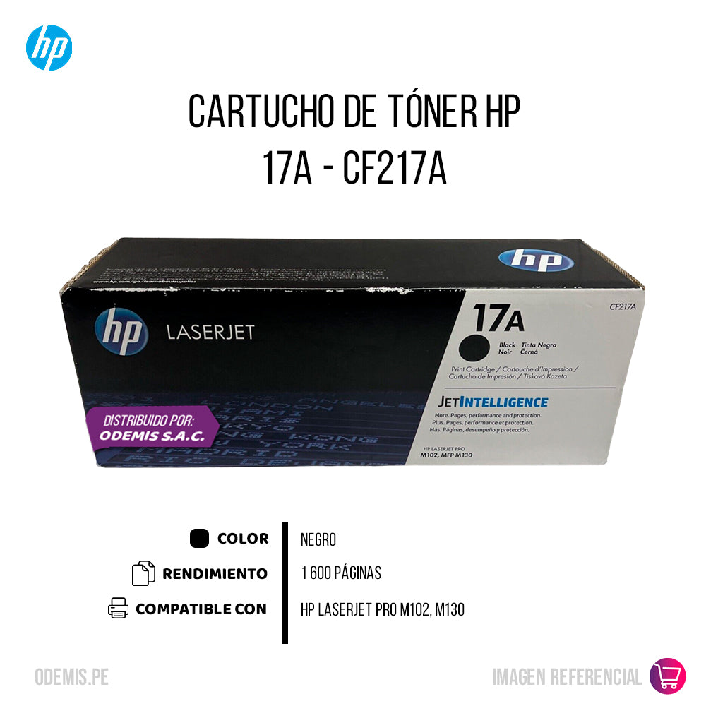 Toner HP 17A Negro CF217A 1,600 Pág. M102, M130 Original