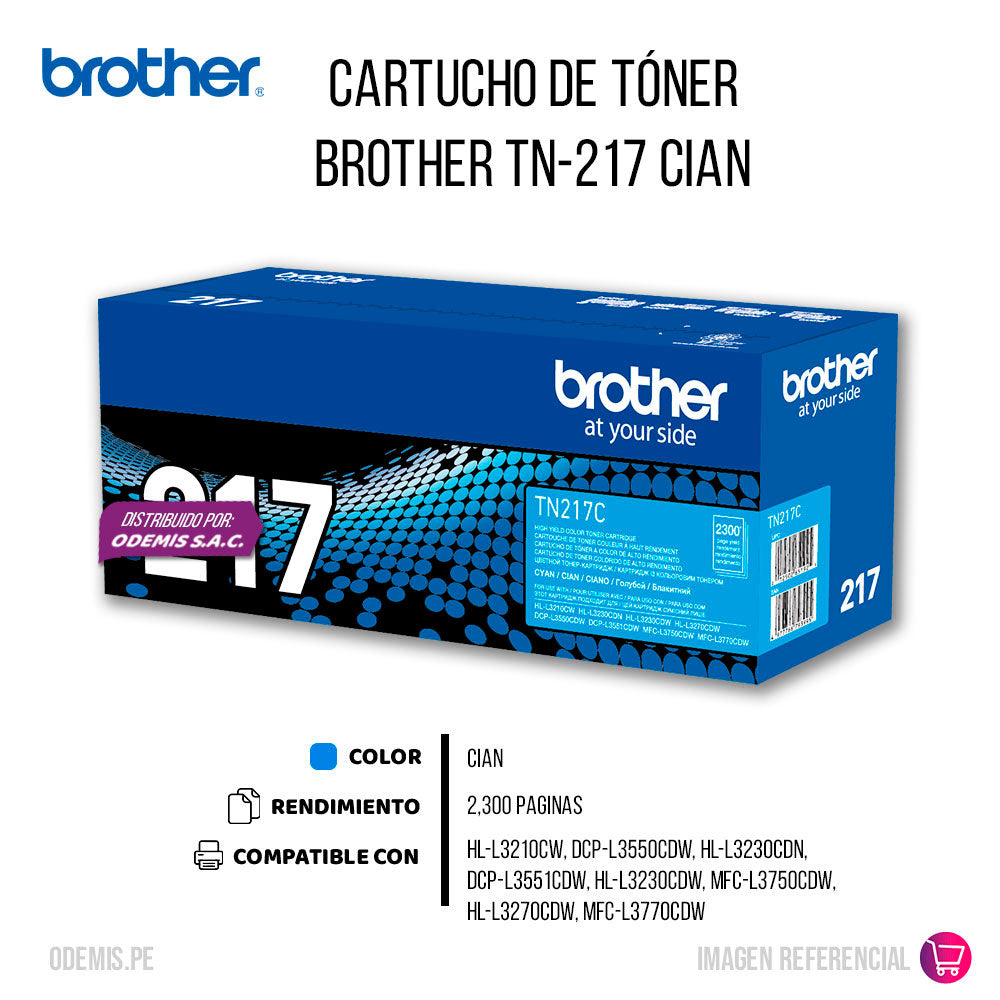 Toner Brother TN217C Cian 2300 Pág. HL-L3210CW Original