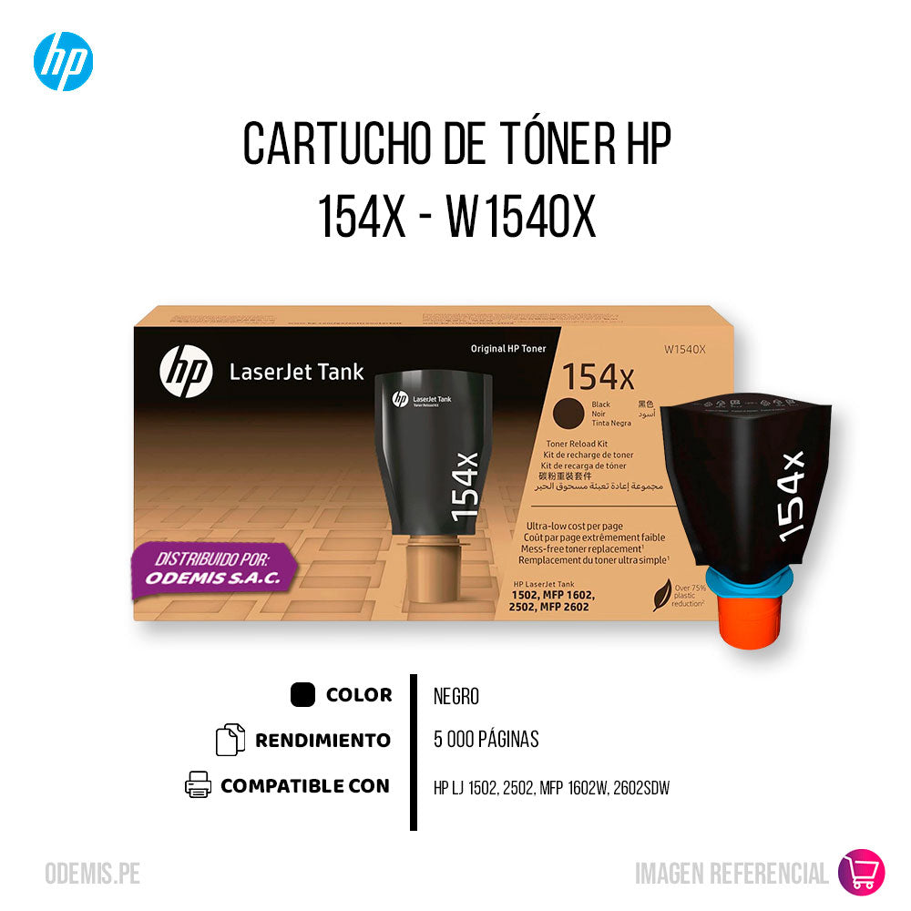 Toner HP 154X Negro W1540X 5K Pág. 1502w Original