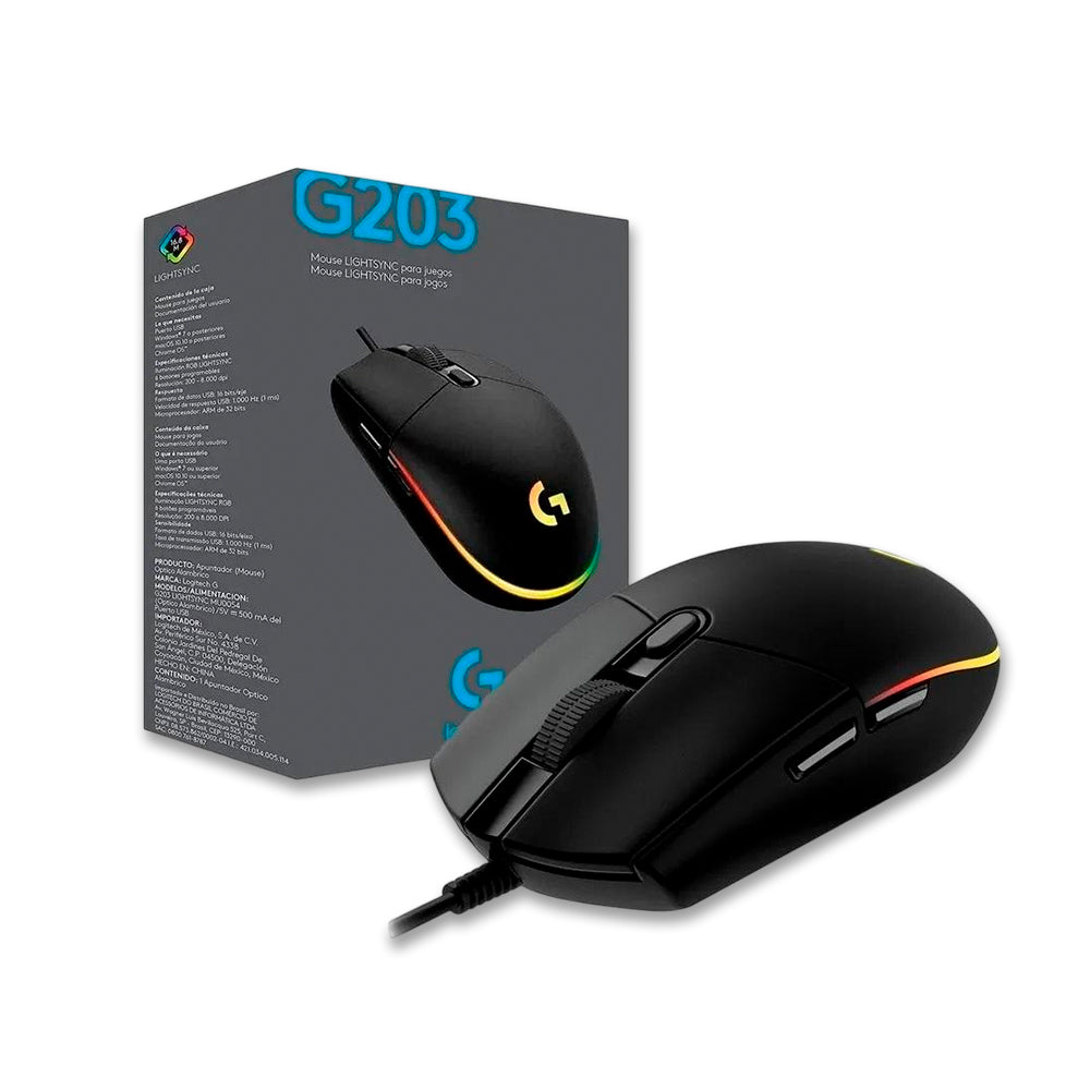 Mouse Logitech Gaming G203 Lightsync RGB 8K Black Original